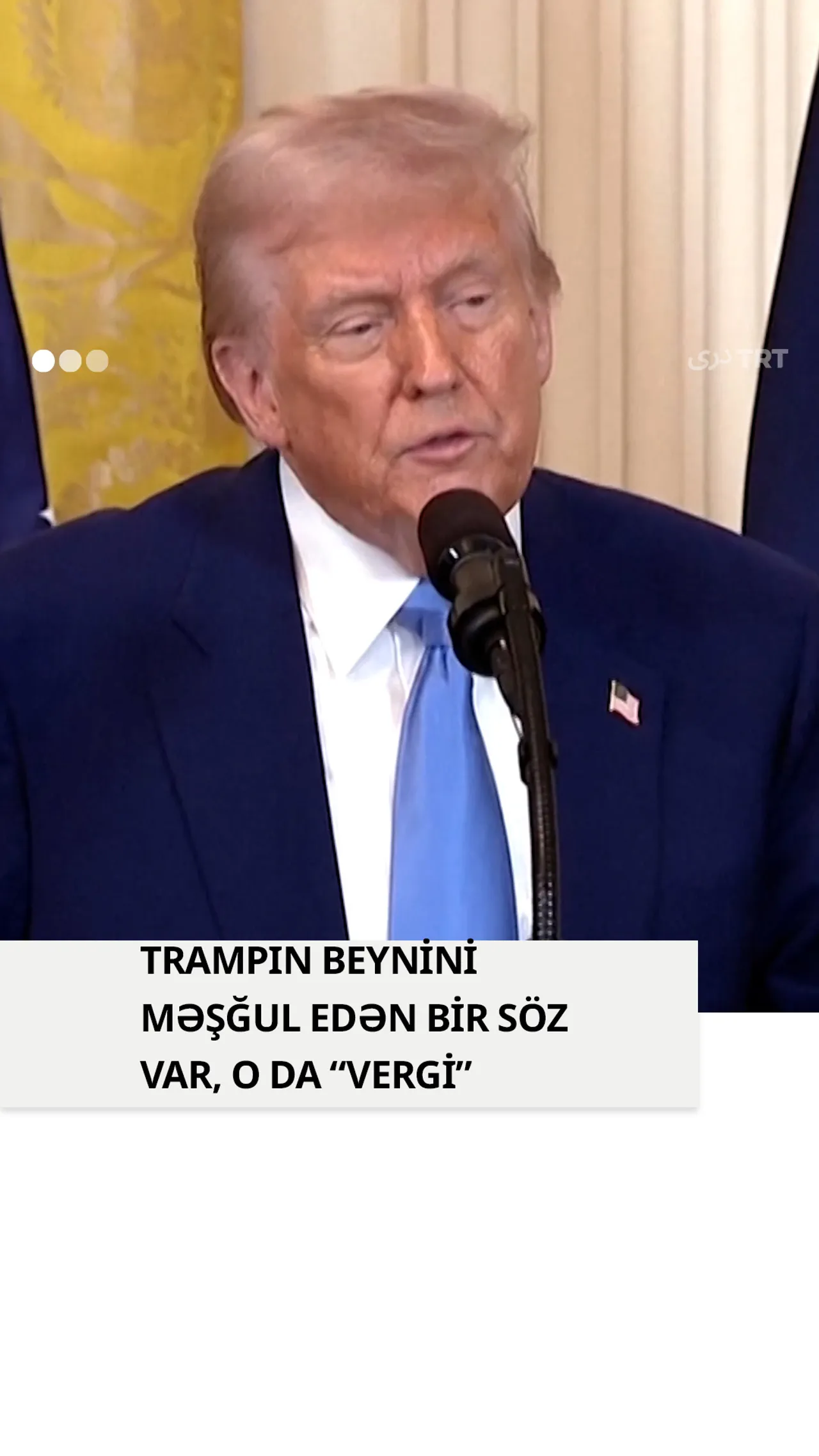 Trampın beynini məşğul edən bir söz var, o da “vergi”
